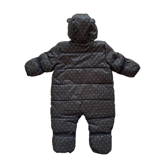 NWT Gap Black Polka Dot Puffer Bunting Size 0-6m - Picture 3 of 4